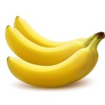 Vector ripe yellow banana bunch isolated on white background